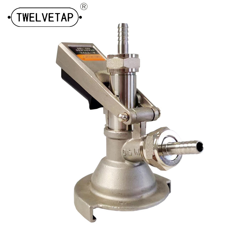 TWELVETAP All Stainless Steel 304 A Type Beer Coupler,Beer Barrel Coupler, G5/8 A Type Keg Coupler, Coupler With Relief Valve Brewing Accessory