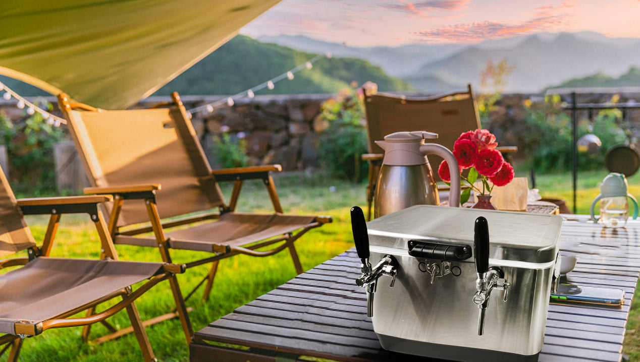 TWELVETAP Craft Beer Cooling Box Homebrew Jockey Box Portable Bar Stainless Steel Housing Coils Material Outdoor Refrigeration