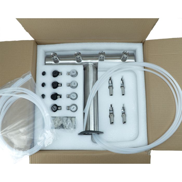 TWELVETAP Double Tap/Three Tap/Four Tap Beer Tower, Support Countertop and Kegerator Installation, Stainless Beer Tap Stainless Steel Brewing Tower Dispenser Kit