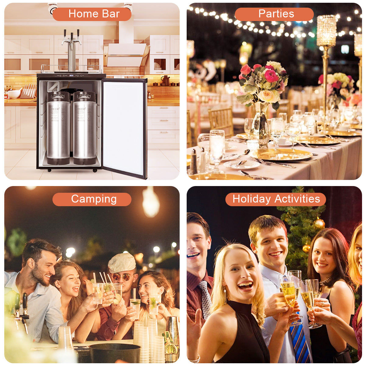 TWELVETAP 5Gal/19L Beer Keg Corny Tank 304 Stainless Steel Coke Syrup Milk Soda Barrel Rubber Handle Bucket Ball Lock Cornelius Style
