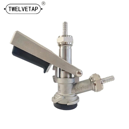 TWELVETAP All Stainless Steel 304 D Type Beer Coupler,Beer Barrel Coupler, G5/8 D Type Keg Coupler, Coupler With Relief Valve Brewing Accessory