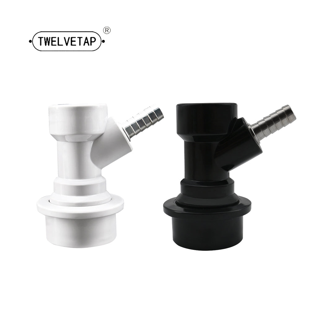 TWELVETAP 1 Pair Ball Lock keg couplers Barb Gas&Liquid Beer Quick Disconnects Sets Black for Liquid,Gray for Gas