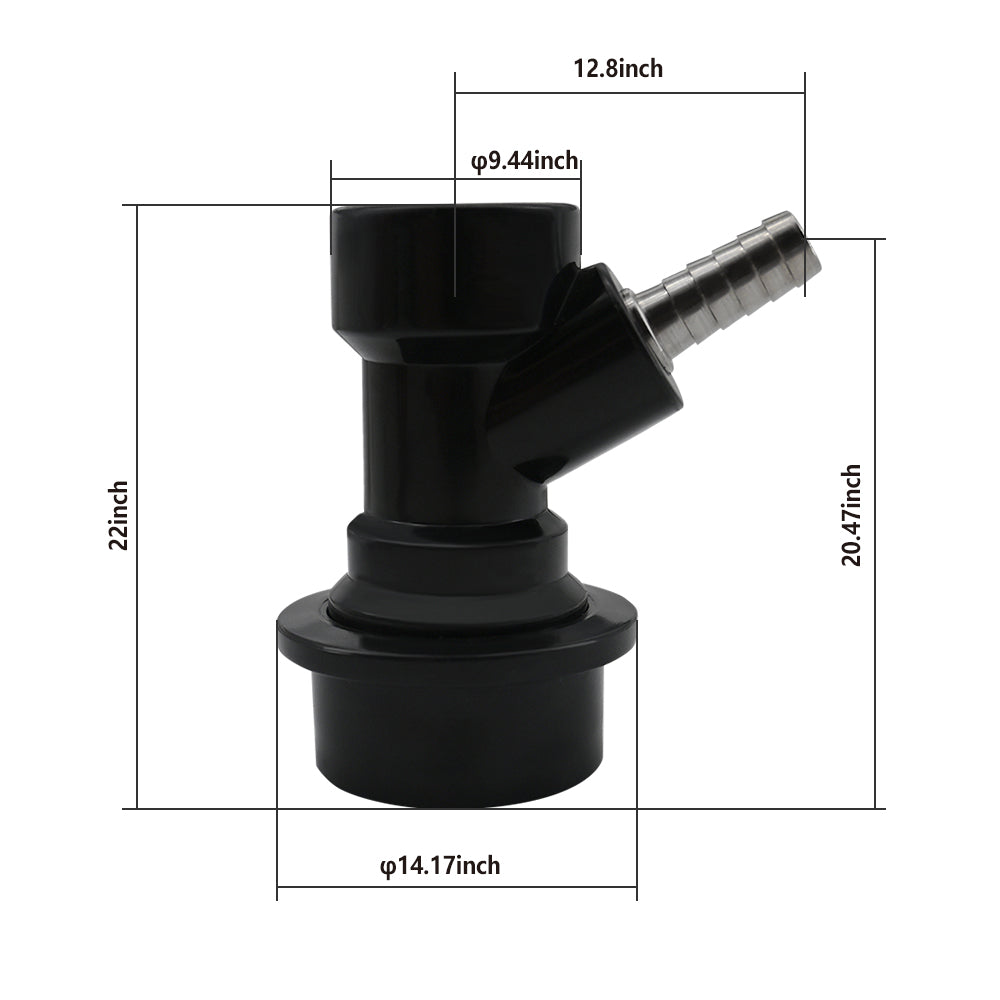 TWELVETAP 1 Pair Ball Lock keg couplers Barb Gas&Liquid Beer Quick Disconnects Sets Black for Liquid,Gray for Gas