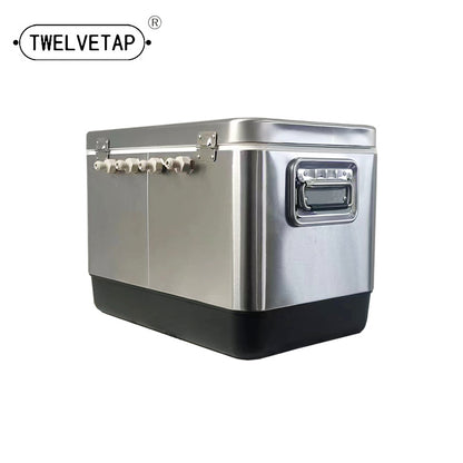 TWELVETAP Craft Beer Cooling Box Homebrew Jockey Box Portable Bar Stainless Steel Housing Coils Material Outdoor Refrigeration