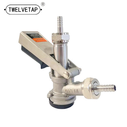 TWELVETAP All Stainless Steel 304 D Type Beer Coupler,Beer Barrel Coupler, G5/8 D Type Keg Coupler, Coupler With Relief Valve Brewing Accessory
