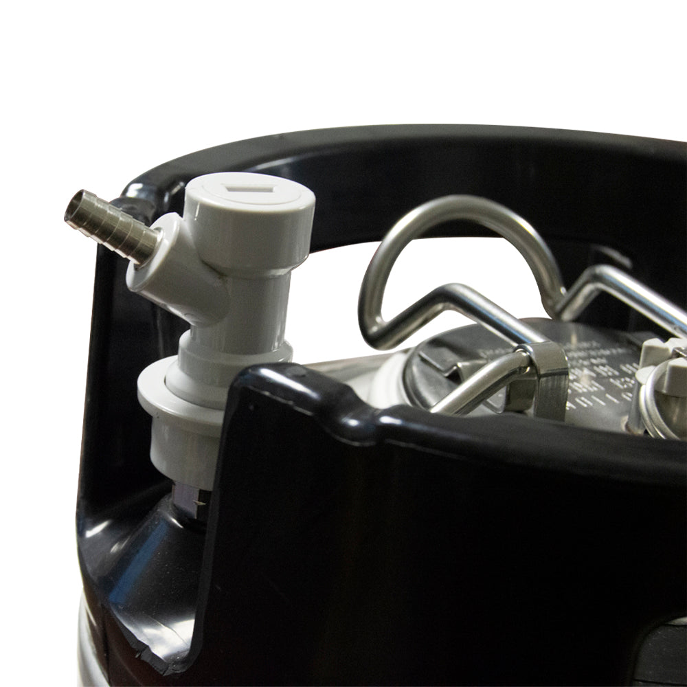 TWELVETAP 1 Pair Ball Lock keg couplers Barb Gas&Liquid Beer Quick Disconnects Sets Black for Liquid,Gray for Gas