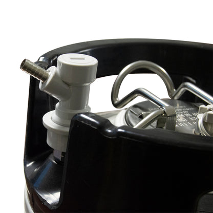 TWELVETAP 1 Pair Ball Lock keg couplers Barb Gas&Liquid Beer Quick Disconnects Sets Black for Liquid,Gray for Gas