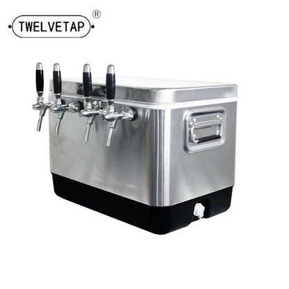 TWELVETAP Craft Beer Cooling Box Homebrew Jockey Box Portable Bar Stainless Steel Housing Coils Material Outdoor Refrigeration