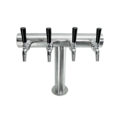 TWELVETAP Double Tap/Three Tap/Four Tap Beer Tower, Support Countertop and Kegerator Installation, Stainless  Beer Tap Stainless Steel Brewing Tower Dispenser Kit